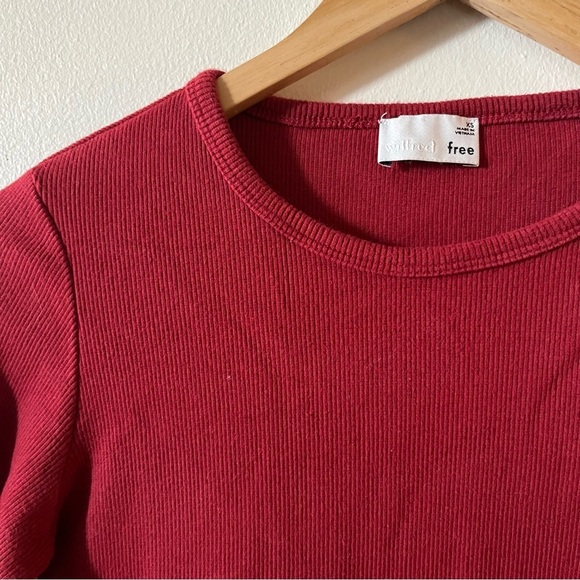 Aritzia Wilfred Free Louise Ribbed Midi Dress In Reddish Women XS - Picture 6 of 11